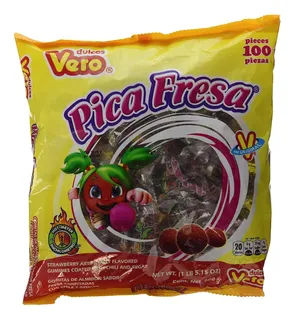 Vero Gomitas Sabor A Fresa Pica Fresa Confitadas Con Chile Y