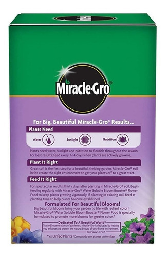 Imagen 4 de 6 de Fertilizante Para Plantas Floración Soluble Agua Miracle-gro
