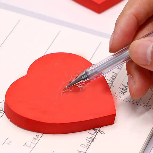 Notas Adhesivas Forma De Corazon 7x7 Cm 100 Hojas 12 Blocks