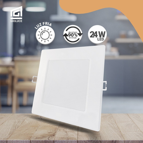 Pack X3 Panel Led Aplique Embutir 24w Fria Calida Cuadrado Estructura Cálido