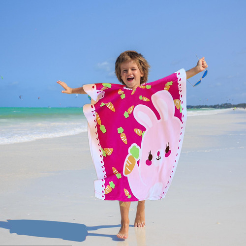 Toalla De Playa En Y Con Capucha Para Niños, Baño Con Capuch