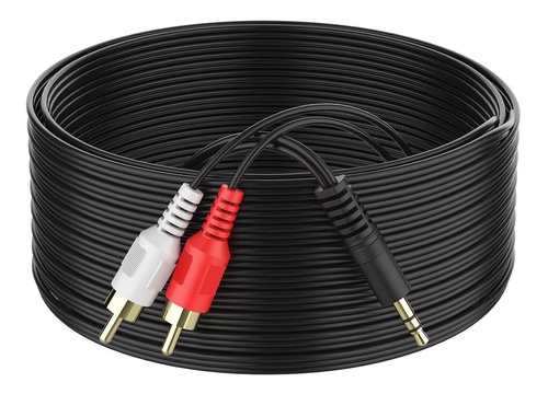 Abireiv 3.5mm A 2 Macho Rca Cable 25ft, Adaptador De Audio