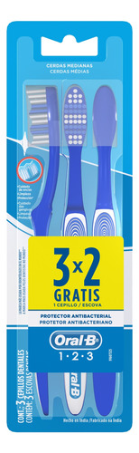 Cepillo de dientes Oral-B 123 Classic suave pack x 3 unidades