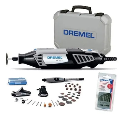 Micro Demel Micro Retífica Dremel 4000 36 Acessórios + Kit Brocas Dremel | Frete grátis