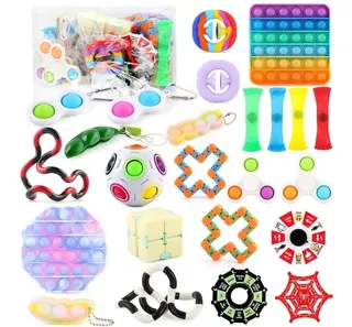 Combo Fidget Toys Souvenir Pack Antiestrés X4 Juguetes