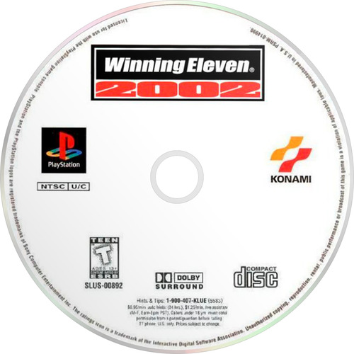Jogo Winning Eleven 2002 Legendado - Ps1 Midia Fisica