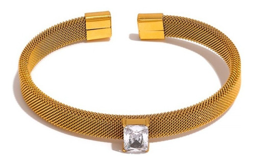 Pulsera De Acero Enchapado En Oro 18k, Alta Calidad De Lujo