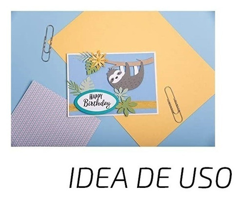 Scrapbook Suaje Corte Papel Oso Perezoso Rama Kit 12 Pzas Color Plateado