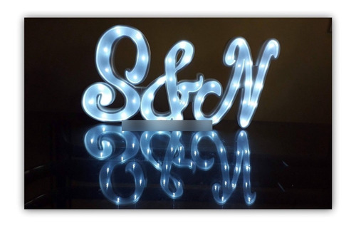 Imagen 9 de 10 de Letra Con Luz Led 25 Cm Polyfan Tunombre Iluminado Letras