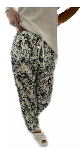 Imagen 1 de 4 de Pantalon Pijama Joelle Saten Estampado Elegante Jelue 