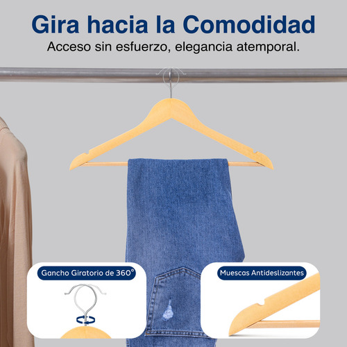 SereneLife SLHWD30 Juego de Colgadores de Ropa Resistente Paquete de 30 Marrón