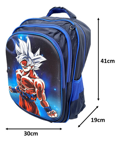 Mochila Goku Dragon Ball Z Set Lonchera+ Lapicera 3d Luz Led Dragon Ball Z Super Sayayin Mochila Goku Combo 3 Piezas