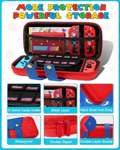 Pack 8 En 1 Funda Protectora Switch Oled Anime Con Accesorio