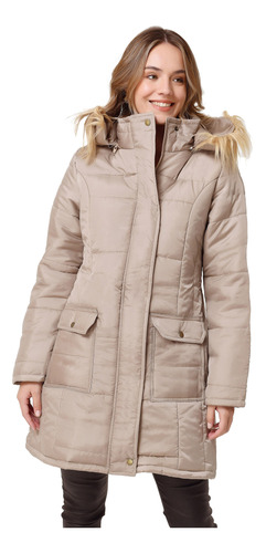 Campera Larga Impermeable Nueva Rompeviento Mujer Nofret