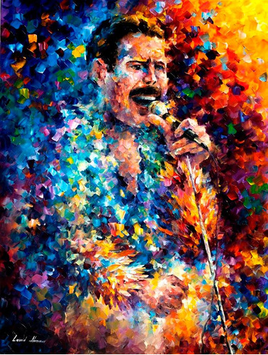 Poster Foto Grande Hd Afremov 60cmx90cm Obra Freddy Mercury