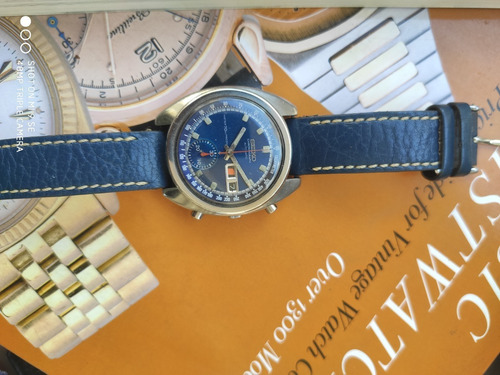 Seiko 6139 Crono Electric Blue Mostrador Azul Metalico
