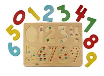 Comprar Juegos Juguetes Madera Viga Encastre Niño Didactico Numeros