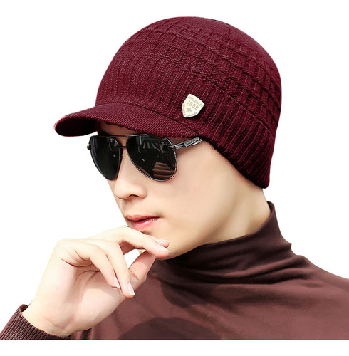 Gorro De Esquí De Punto De Lana Para Hombre, Cálido, Holgado