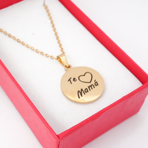 Amor Eterno - Collar Y Aretes Acero Inoxidable / Te Amo Mamá