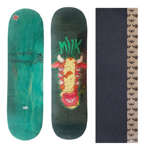 Shape Com Lixa Emborrachada Griptape Milk Skate Maple 8'