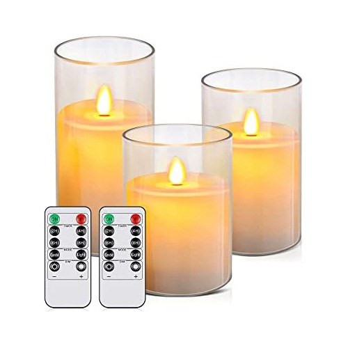 Juego De 3 Velas Led Sin Llama Parpadeantes Pilas Tempo...