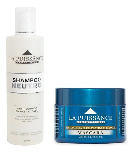 Mascara Blue La Puissance 250 Ml + Shampoo Neutro