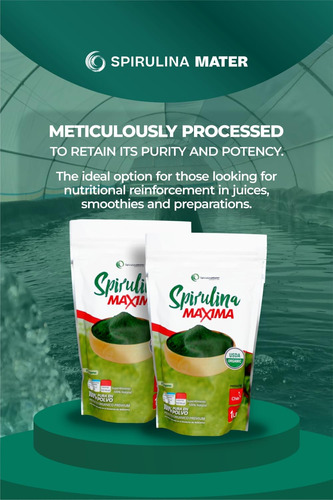 Spirulinamater Polvo Orgánico De Espirulina Usda 1 Lb