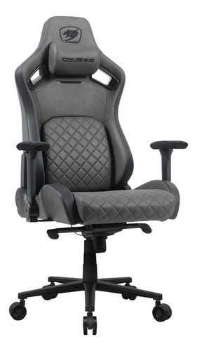 Silla Profesional Cougar Defensor S Jet Gray F Gris Cuero Sintético