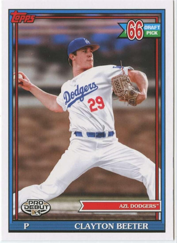 Topps Pro Debut Pd-196 Clayton Beeter Azl Dodgers Rc Ro 2021