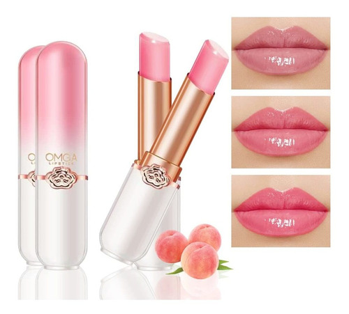 2 Lpices Labiales Que Cambian De Color Durazno Queen, Ph Moo