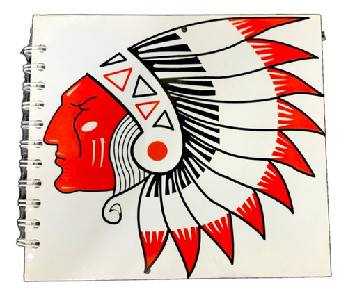 Cuaderno Espiral 100h Artístico Bocetos Dibujo Piel Roja