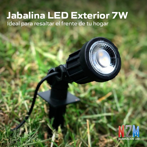 Lampara Led Estaca 7w Foco Exterior Jardin Jabalina Luz Fria