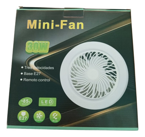 2 Lampara Ventilador De Techo Con Control Remoto Estructura Blanco