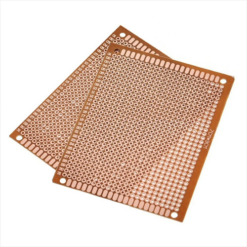 2 X Placa Perforada Pcb, 1 Cara 70 X 90mm Para Proyectos Diy