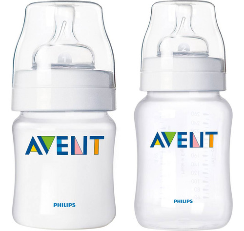 Kit 2 Mamadeiras Anticólicas 125ml A 260ml Philips Avent Scf