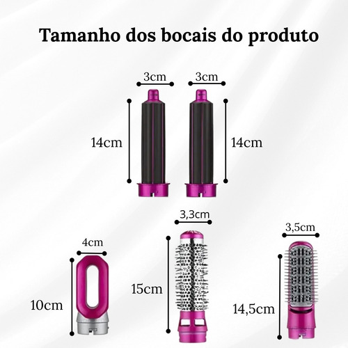 Escova Secadora 5 Em 1 Alisa Modela Seca Volume Íons Prata/rosa