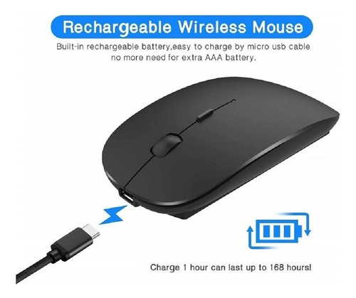 Mouse Sem Fio Bluetooth 4.0 Recarregável Ultra Silencioso