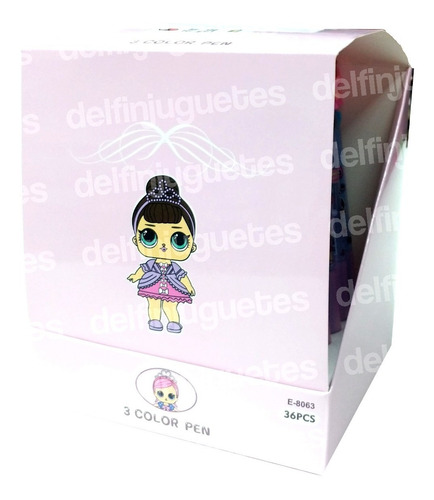 Lol Combo 12 Lapicera Diseño Muñeca Goma 3 Colores Souvenir