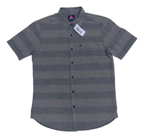 Camisa Gris Manga Corta Quiqsilver Talla M Corte Fit 