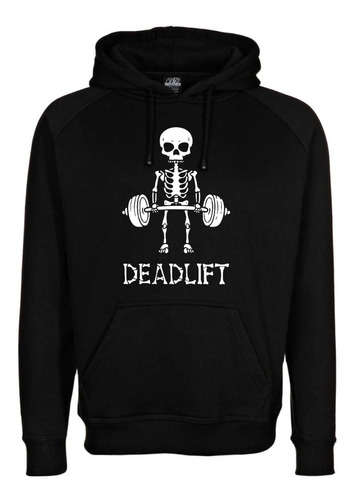 Sudadera Peso Muerto Deadlift Calavera Gym Con Gorro 