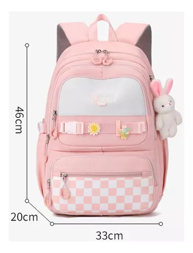 Mochila Com Pins E Acessórios, Mochila Escolar Kawaii Fofa Para Meninas  (roxo)