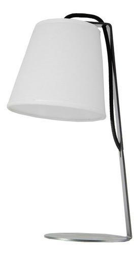 Imagen 1 de 10 de Velador Lampara Moderno Con Pantalla Lampara Led Plata Negro