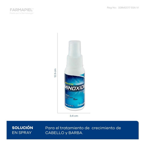 Imagen 3 de 6 de Minoxidil Al 5% Spray Para Cabello Y Barba Anacastel 60 Ml