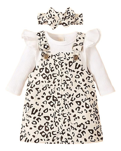 Conjunto 3 Piezsas Para Niñas Cotele Leopardo