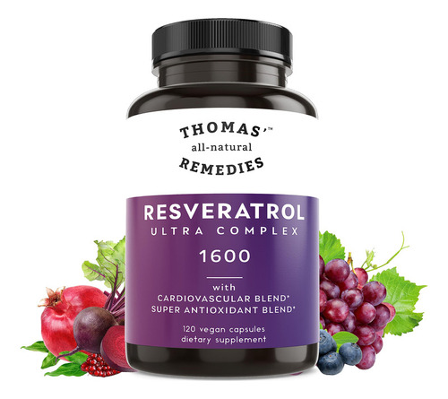 Thomas' All-natural Remedies Resveratrol 1600 Mg Suplemento 