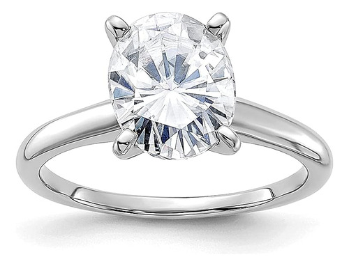 Ice Carats 14k White Gold 3ct Oval Moissanite Solitaire Enga