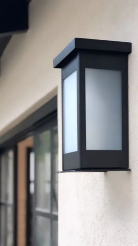 Imagen 3 de 5 de Farol Pared Exterior Vidrio Blanco Elegante Premium Pack X2u