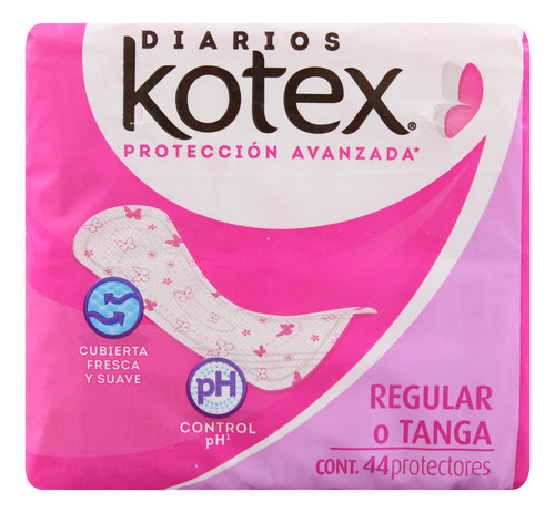 Pantiprotectores Kotex Diarios Regular O Tanga 44 Pzas