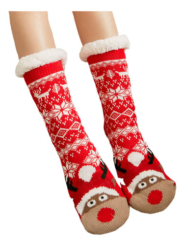 -christmas Calcetines Tipo Pantuflas Peludas Para Mujer, De