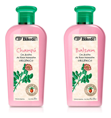 Biferdil Champú + Balsam Rosa Mosqueta Organico X255ml